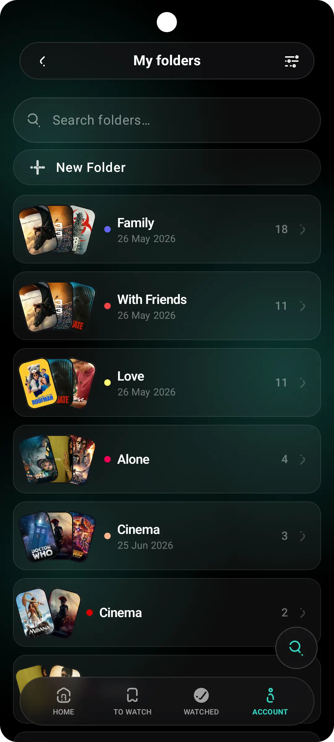 Folders Screen